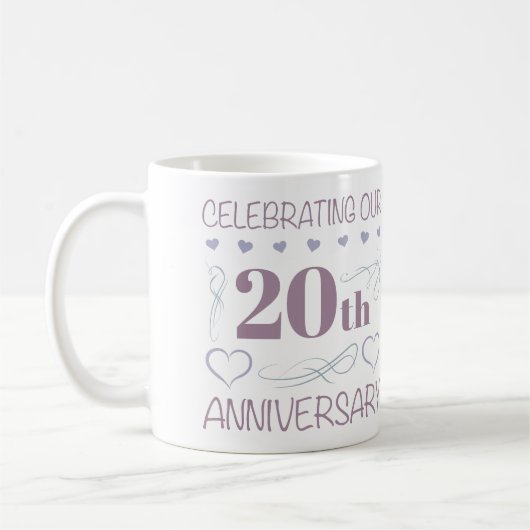 Elegant 20th Wedding Jubileum Lavender Koffiemok (Links)