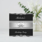 Elegant 21e verjaardag Black Silver 21 Kaart (Staand voorkant)