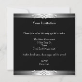 Elegant 21e verjaardag Black Silver 21 Kaart (Achterkant)