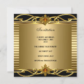 Elegant 21e verjaardag Gold Black Art Deco Jewel Kaart (Achterkant)