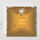 Elegant 21e verjaardag Gold Silver Diamond Kaart (Achterkant)