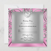 Elegant 21e verjaardag Pink Silver Diamond Kaart (Achterkant)