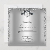 Elegant 21e verjaardag Silver Black Diamond Kaart (Achterkant)