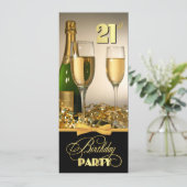 Elegant 21e verjaardag Uitnodigingen (Staand voorkant)