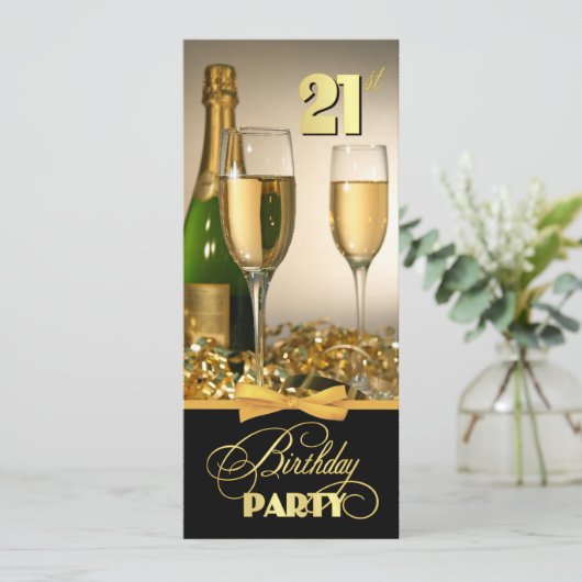 Elegant 21e verjaardag Uitnodigingen (Staand voorkant)
