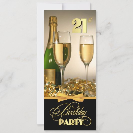 Elegant 21e verjaardag Uitnodigingen (Voorkant)