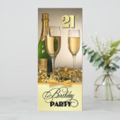 Elegant 21e verjaardag Uitnodigingen (Staand voorkant)