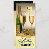 Elegant 21e verjaardag Uitnodigingen (Voorkant / Achterkant)