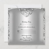 Elegant 21e verjaardag van Silver Diamond Kaart (Achterkant)