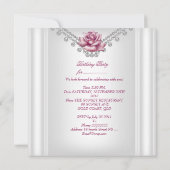 Elegant 21e verjaardag White roze Rose 2 Kaart (Achterkant)