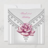 Elegant 21e verjaardag White roze Rose 2 Kaart (Voorkant)