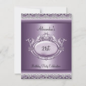 Elegant 21e verjaardagsfeest satijnen paars mauve kaart (Voorkant)