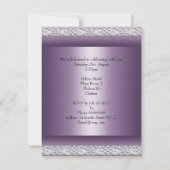 Elegant 21e verjaardagsfeest satijnen paars mauve kaart (Achterkant)