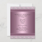 Elegant 21e verjaardagsfeest satijnen roze zilvere kaart (Achterkant)