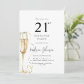 Elegant 21e verluierfeest kaart (Staand voorkant)