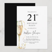 Elegant 21e verluierfeest kaart (Voorkant / Achterkant)