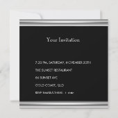 Elegant 21st 21st 21e verjaardag Black Silver Deco Kaart (Achterkant)