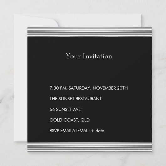 Elegant 21st 21st 21e verjaardag Black Silver Deco Kaart (Achterkant)