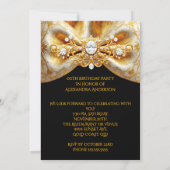 Elegant 21st Birthday Black Gold Butterfly Bow Kaart (Achterkant)