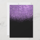 Elegant 21st Birthday Black Paars Glitter Kaart (Achterkant)