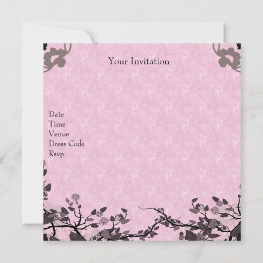 Elegant 21st Birthday Black Pink Flowers Kaart (Achterkant)