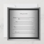 Elegant 21st Birthday Black & Silver Metallic Kaart (Achterkant)
