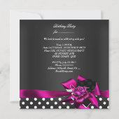 Elegant 21st Birthday Black Spot White Pink Rose 2 Kaart (Achterkant)