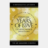 Elegant 21st Brass Wedding Jubileum Celebration Acryl Bord (Voorkant)