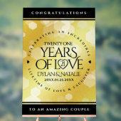 Elegant 21st Brass Wedding Jubileum Celebration Acryl Bord (Neutraal)