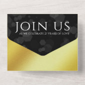 Elegant 21st Brass Wedding Jubileum Celebration All In One Uitnodiging (Achterkant)