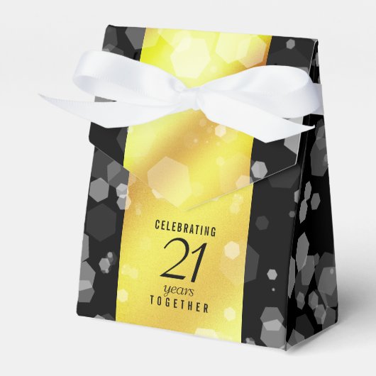 Elegant 21st Brass Wedding Jubileum Celebration Bedankdoosjes (Voorkant Zijde)