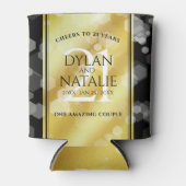 Elegant 21st Brass Wedding Jubileum Celebration Blikjeskoeler (Voorkant)