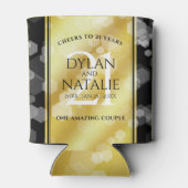 Elegant 21st Brass Wedding Jubileum Celebration Blikjeskoeler (Achterkant)