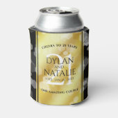 Elegant 21st Brass Wedding Jubileum Celebration Blikjeskoeler (Blikje Achterkant)