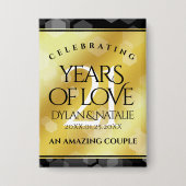 Elegant 21st Brass Wedding Jubileum Celebration Button (Voorkant)