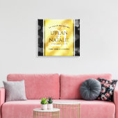 Elegant 21st Brass Wedding Jubileum Celebration Canvas Afdruk (Insitu (Woonkamer))