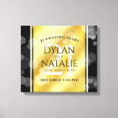 Elegant 21st Brass Wedding Jubileum Celebration Canvas Afdruk (Voorkant)