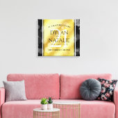 Elegant 21st Brass Wedding Jubileum Celebration Canvas Afdruk (Insitu (Woonkamer))