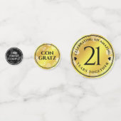 Elegant 21st Brass Wedding Jubileum Celebration Confetti (Voorkanten)