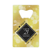 Elegant 21st Brass Wedding Jubileum Celebration Creditkaart Flessenopener (Voorkant)