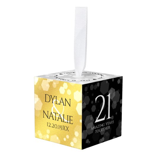 Elegant 21st Brass Wedding Jubileum Celebration Decoratie (Voorkant hoekig)