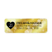 Elegant 21st Brass Wedding Jubileum Celebration Etiket (Voorkant)