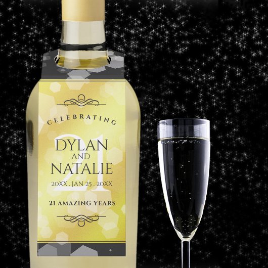 Elegant 21st Brass Wedding Jubileum Celebration Flessenhanger