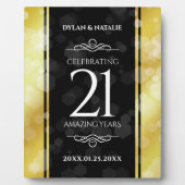 Elegant 21st Brass Wedding Jubileum Celebration Fotoplaat (Voorkant)