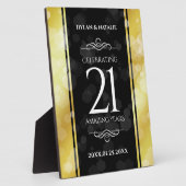 Elegant 21st Brass Wedding Jubileum Celebration Fotoplaat (Zijkant)