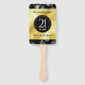 Elegant 21st Brass Wedding Jubileum Celebration Handwaaier (Voorkant)