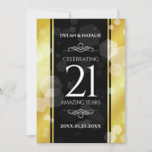 Elegant 21st Brass Wedding Jubileum Celebration Kaart (Voorkant)