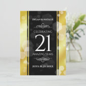 Elegant 21st Brass Wedding Jubileum Celebration Kaart (Staand voorkant)