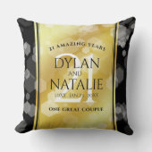 Elegant 21st Brass Wedding Jubileum Celebration Kussen (Voorkant)