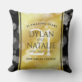 Elegant 21st Brass Wedding Jubileum Celebration Kussen